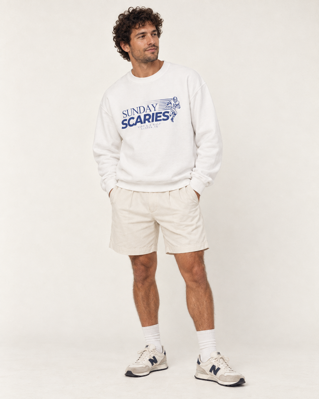 Sunday Scaries Crewneck Sweatshirt — product color: White