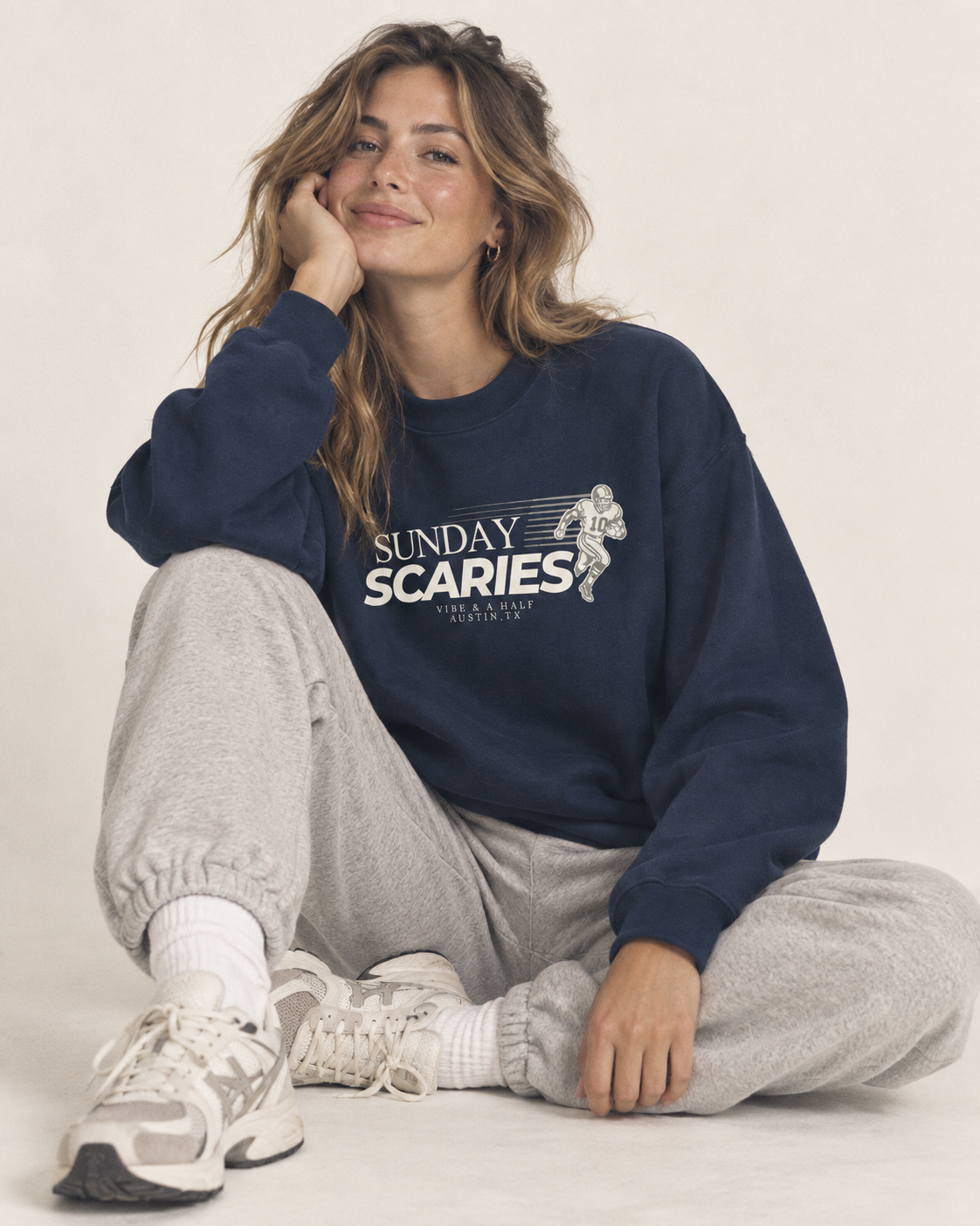 Sunday Scaries Crewneck Sweatshirt — product color: Navy
