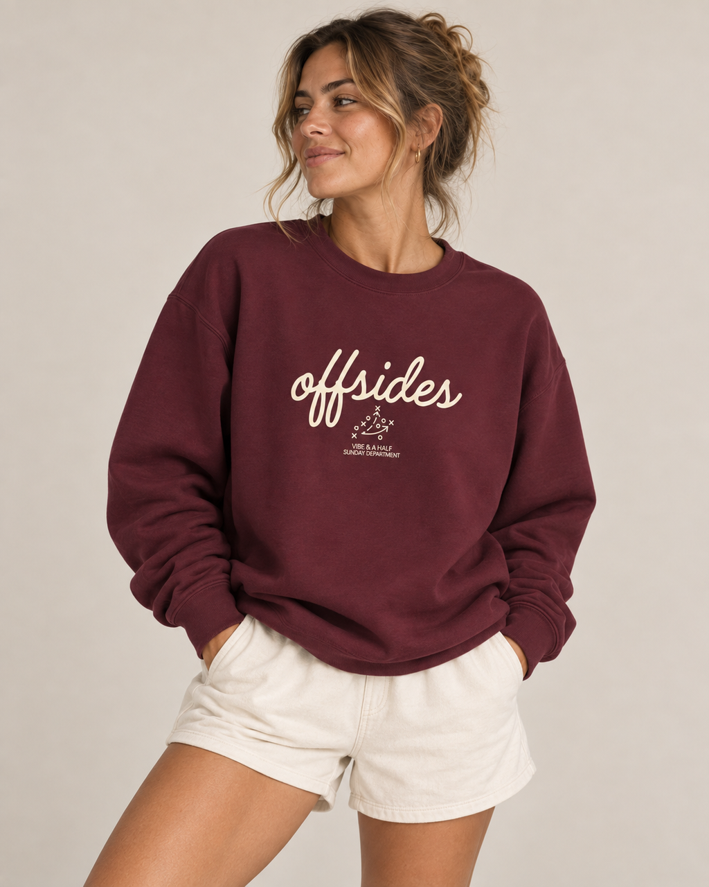 Offsides Crewneck Sweatshirt — Casual Hockey-Inspired Pullover